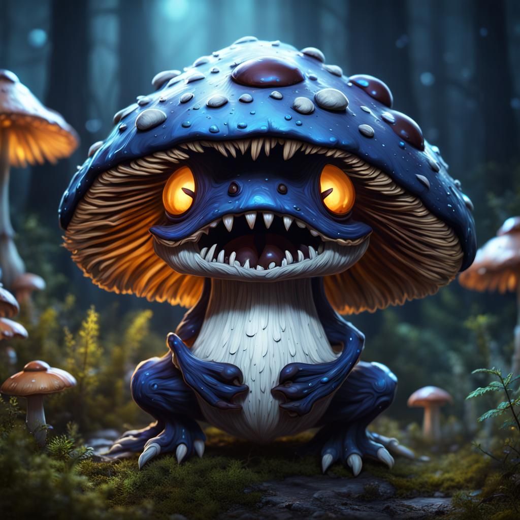 Fantastical Mushroom Creature in Detailed Digital Painting