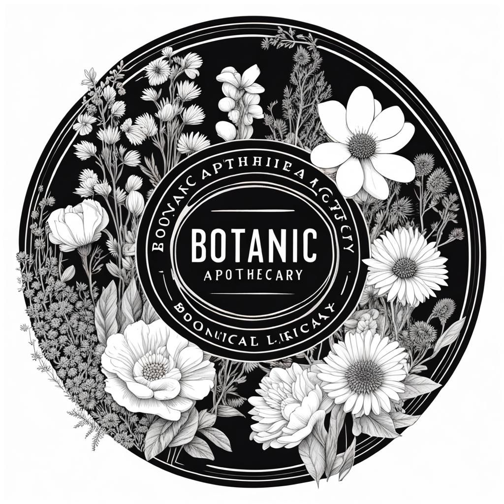Elegant Botanic Apothecary Logo with Floral Accents