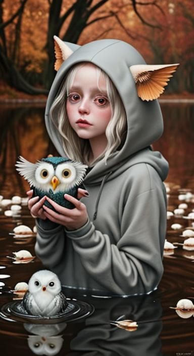 Hybrid Owlet Chimera at Autumn Lake