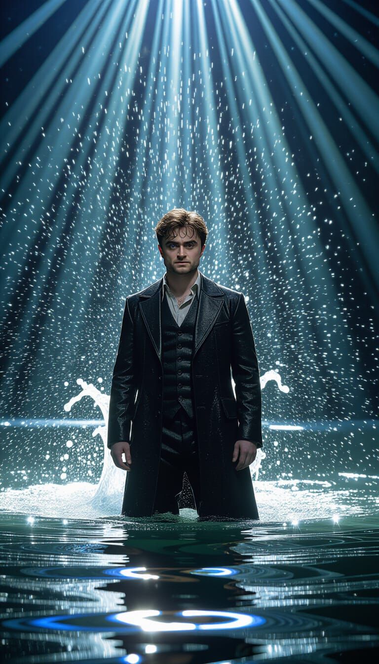 Starlight Man in Water: Psychedelic Digital Art