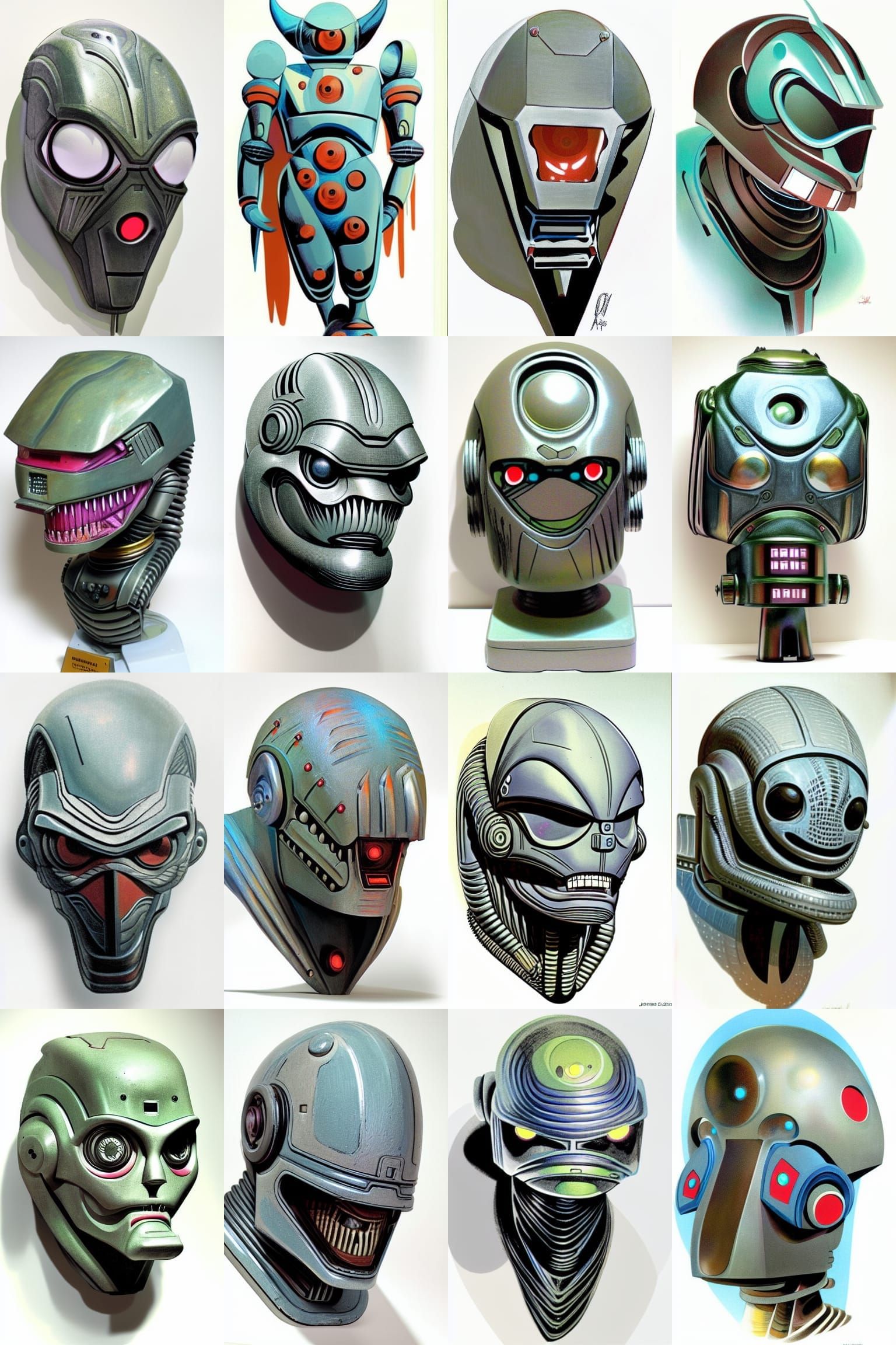 Alien Robot Cyborg in Comic Book Style