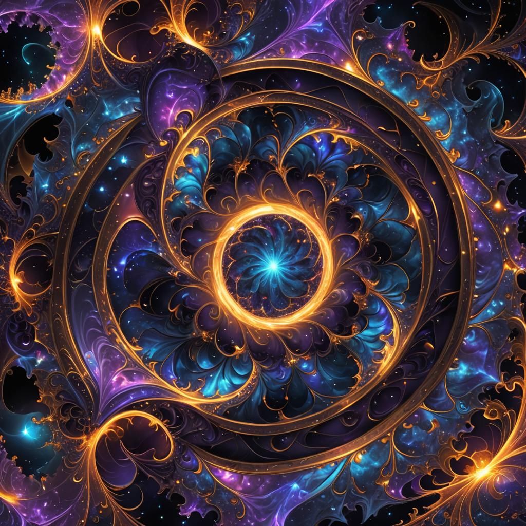 Mystical Fractal Portal to the Cosmos: Digital Art