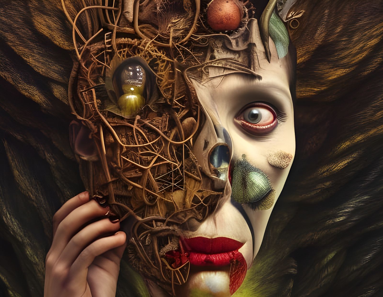 Amber-Encased Woman: A Surreal Art Portrait