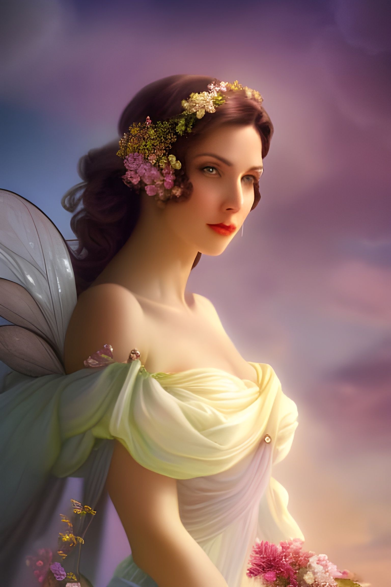 Renaissance Beekeeper in Floral Field: Fantasy Portrait