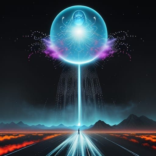 Cyberpunk Girl in Desolated City Under Alien Attack