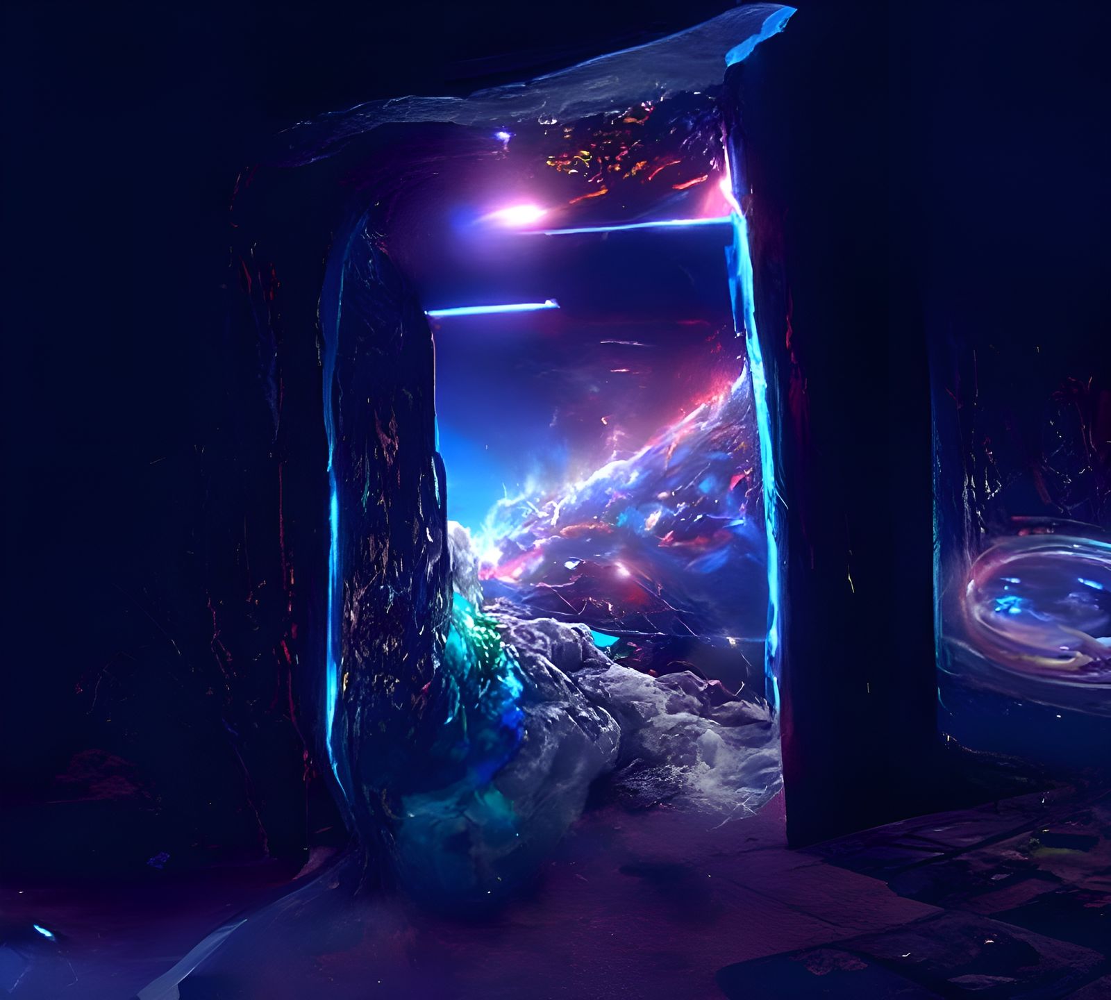Giant portal leading to another realm in space