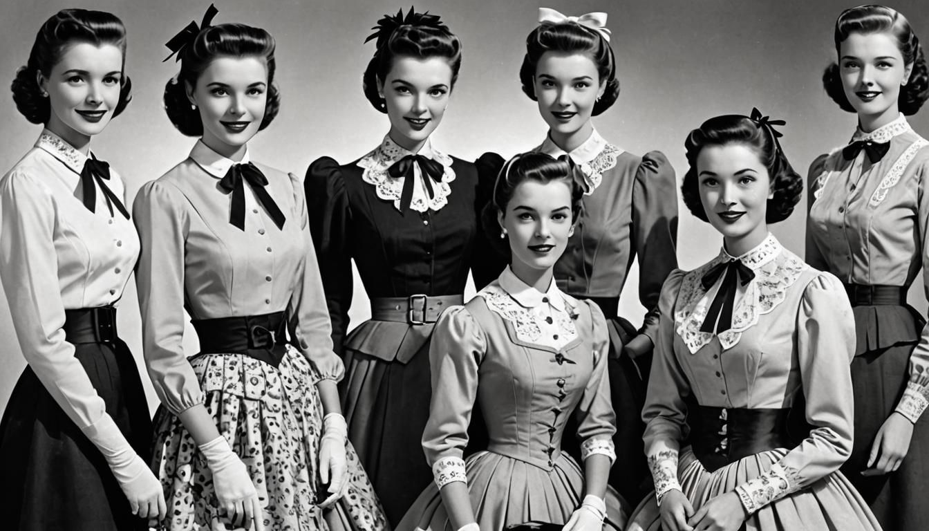 Elegant Women in 1950s Fashion
