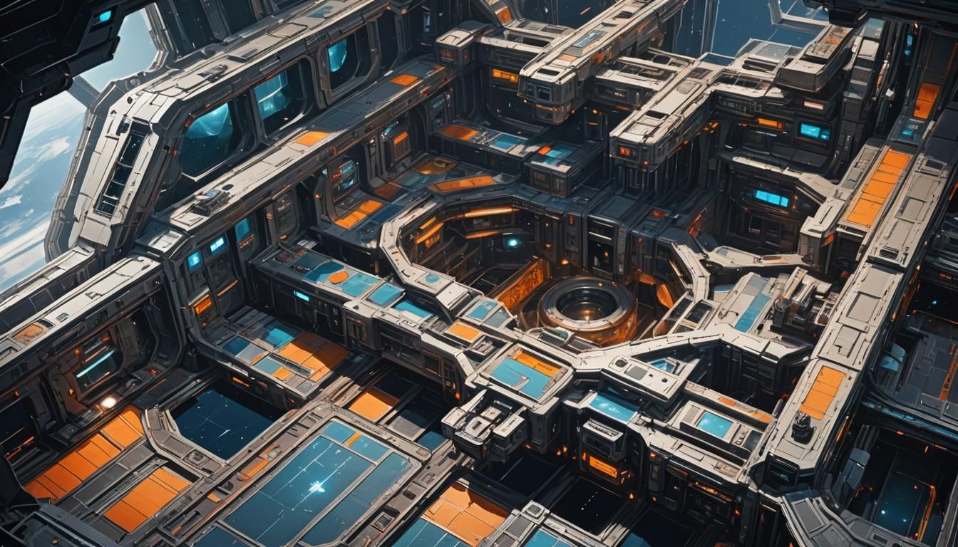 Space Station ''Aurora V'' Internal Cut View of Compartment Sections II. Concept Art (Image 16)