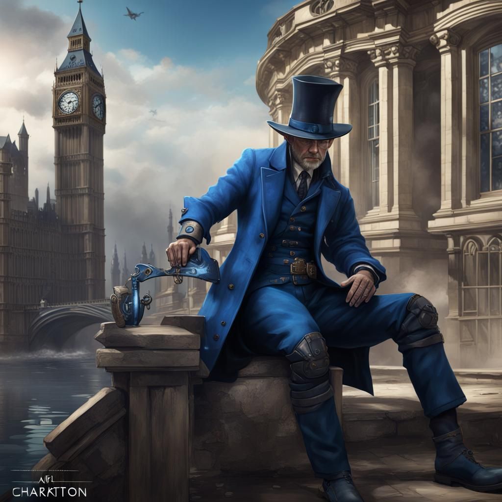 Detective Nick Knatterton in Cobalt Blue Outfit