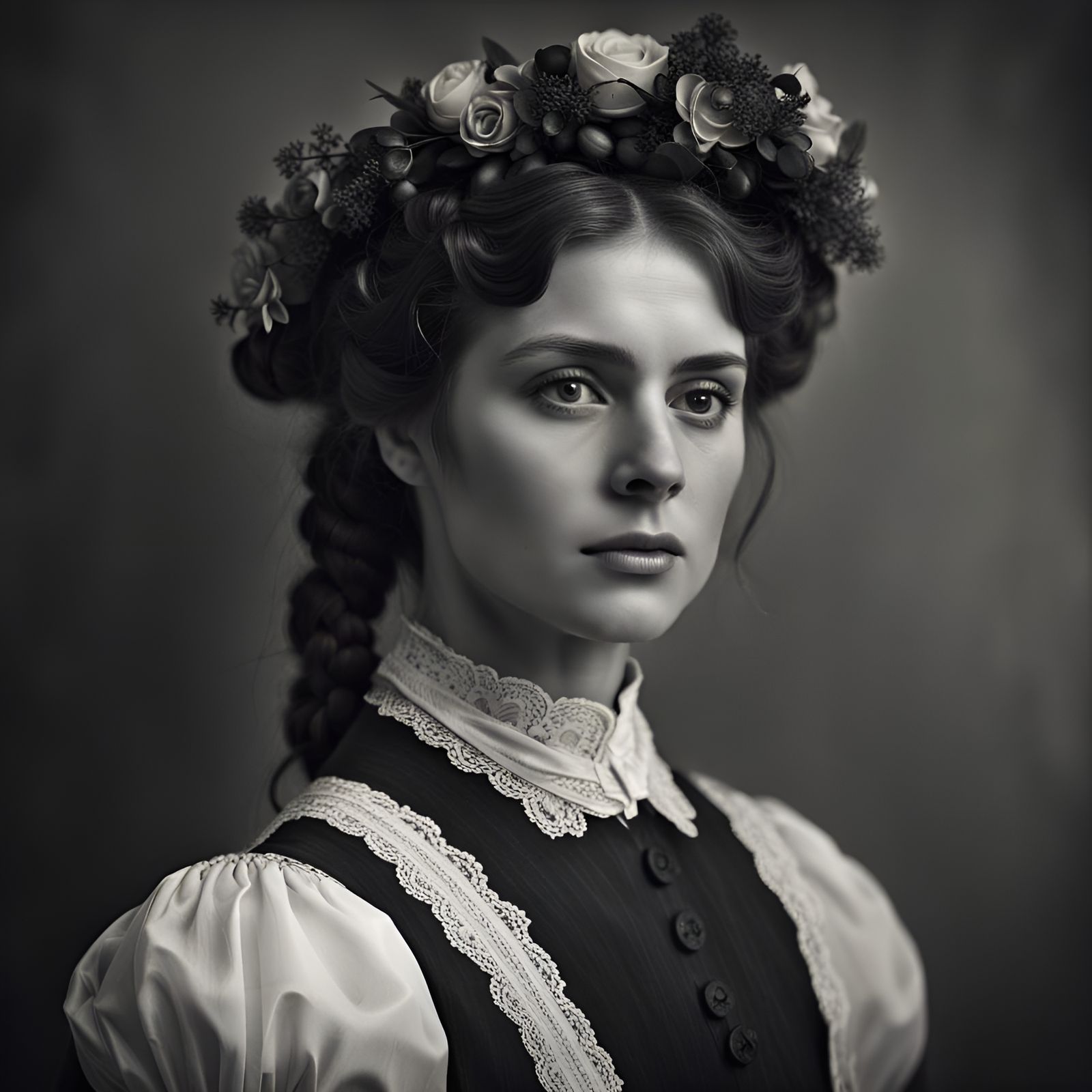 edwardian style young maid nice dressed
