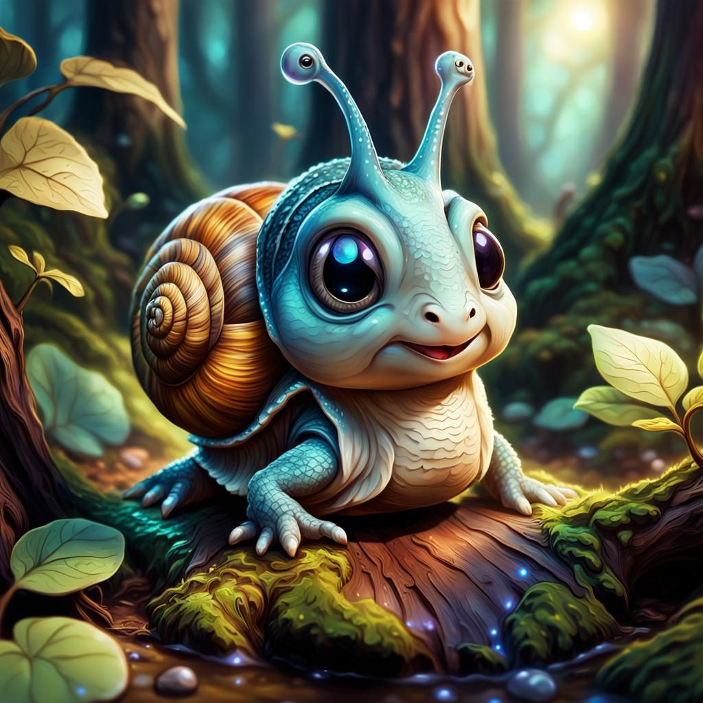 The Cute Baby Snail.