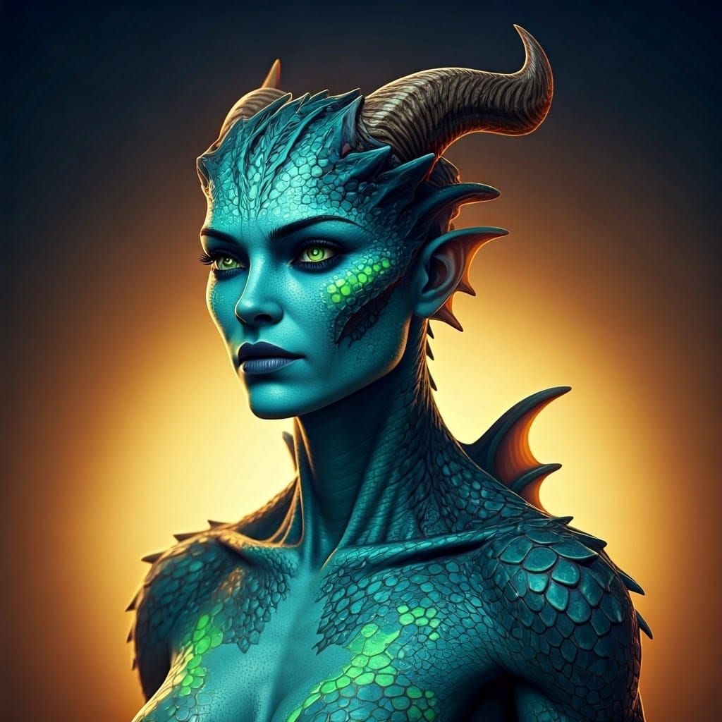 Turquoise Monster in Pixar-Inspired 3D Rendering