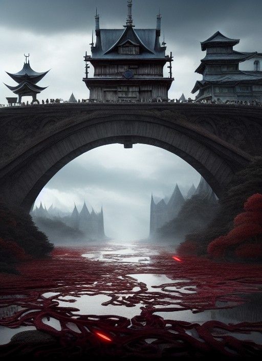 Cursed Lands Bridge: Hyperdetailed Photorealistic Concept Ar...