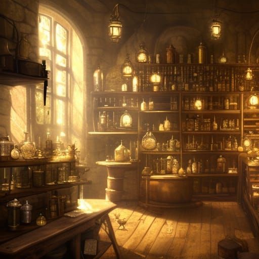 Renaissance Apothecary: Alchemy and Golden Light