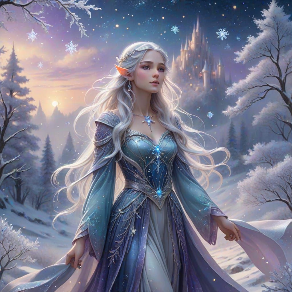 Ethereal Elf Princess in Winter Wonderland