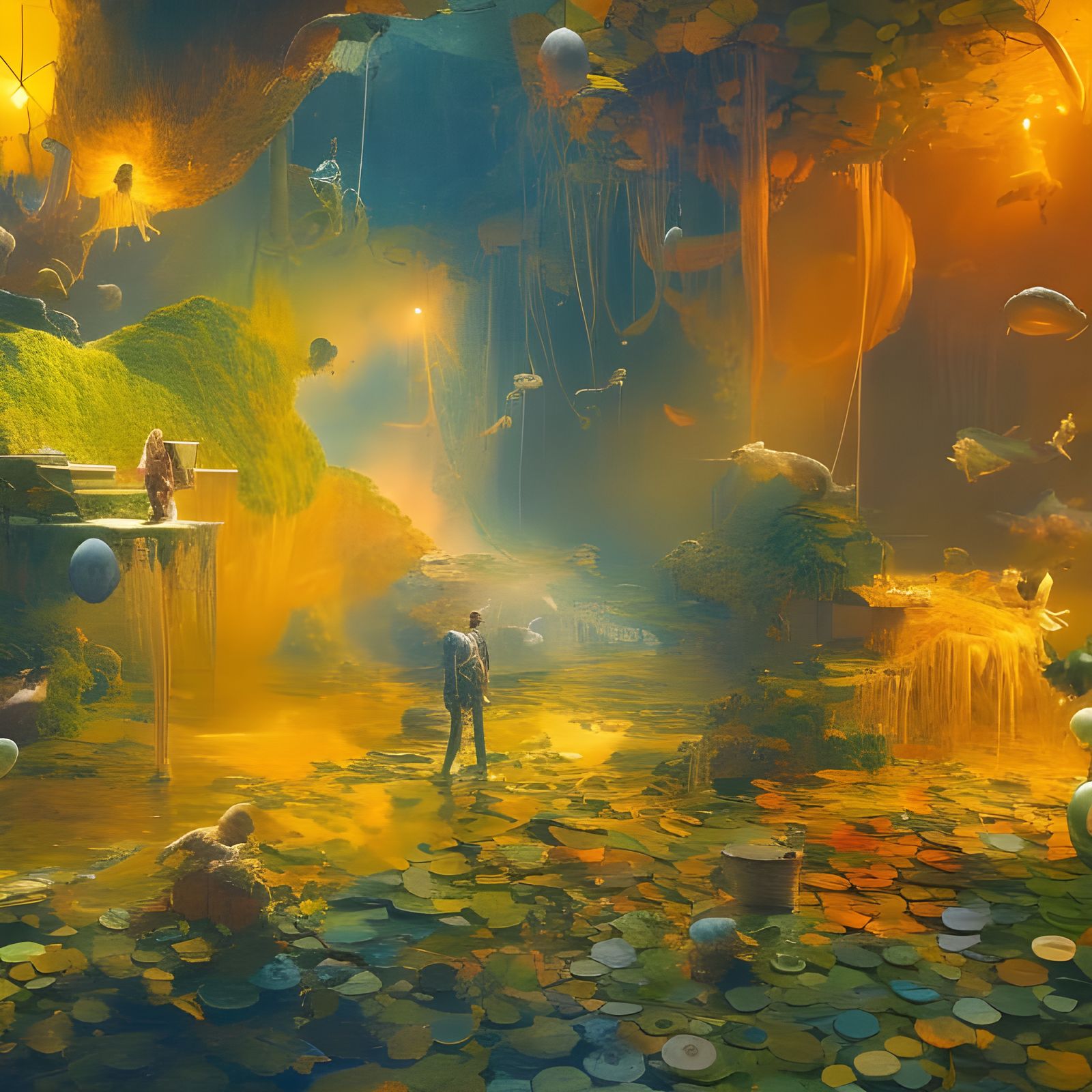 Dreamy Abstract Art with Magical Particles