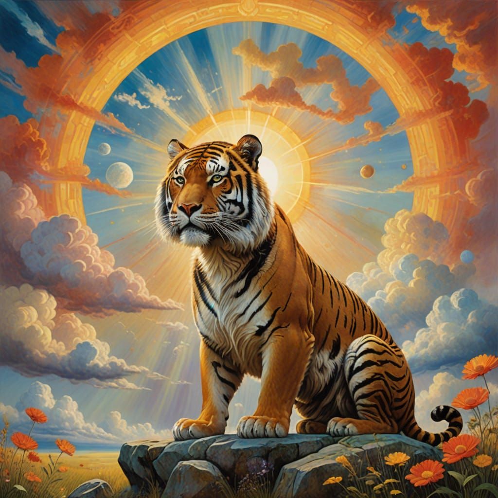 Majestic Tiger in Heavenly Sunshine