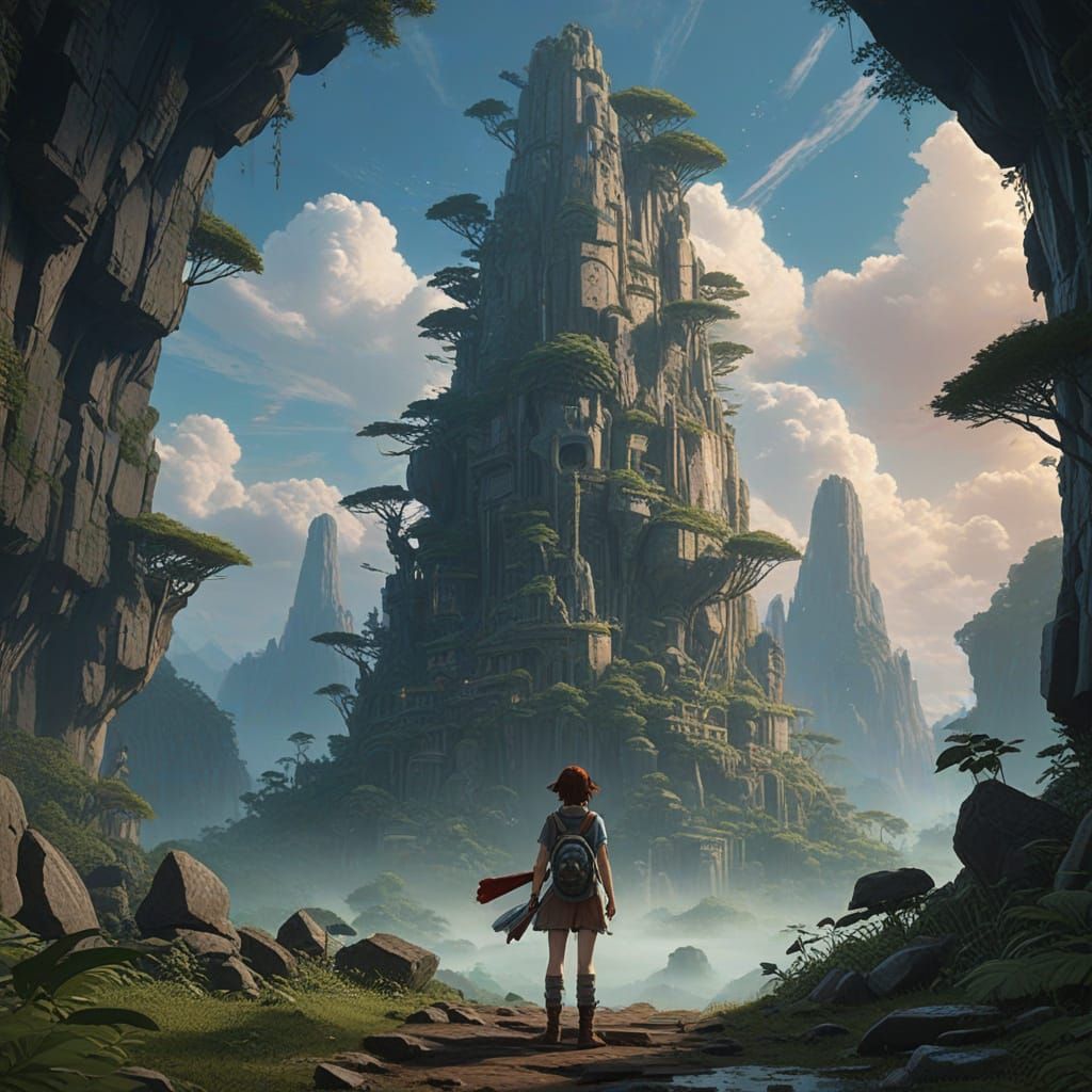 Alien Monolith: Anime Concept Art in 8k