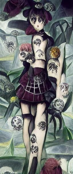 Victorian Goth Cartoon Transformation in Burton Style