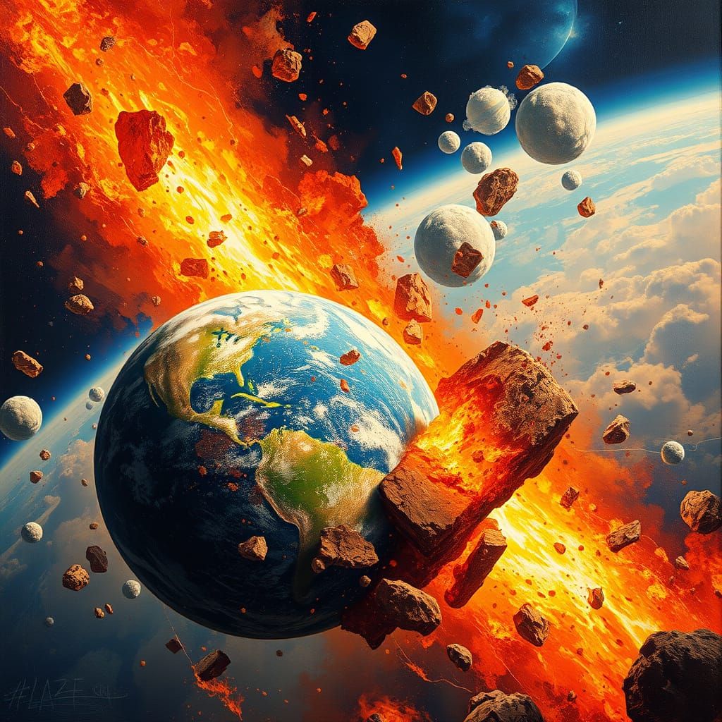 Earth and Theia Collide: An Impressionist Masterpiece