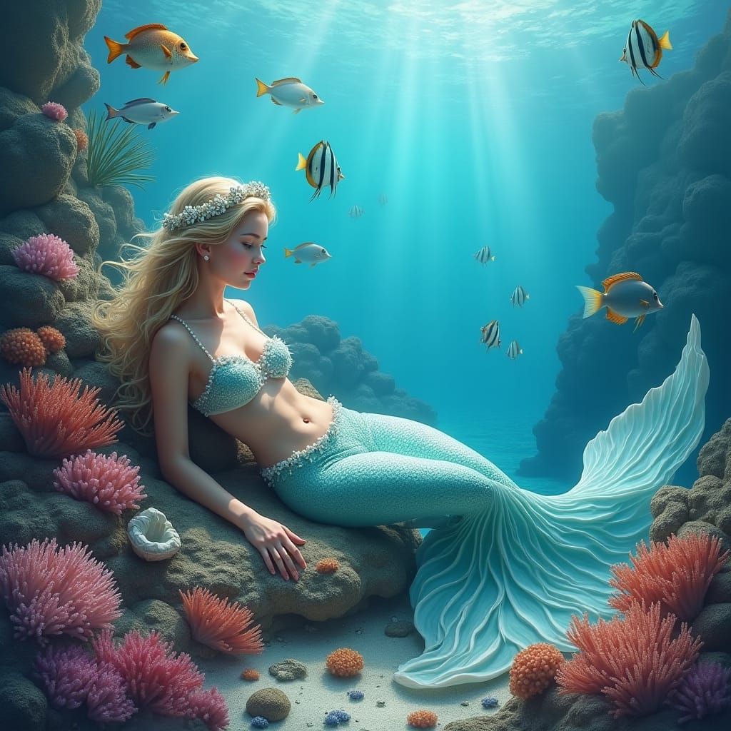 Mermaid in Coral Reef Fantasy