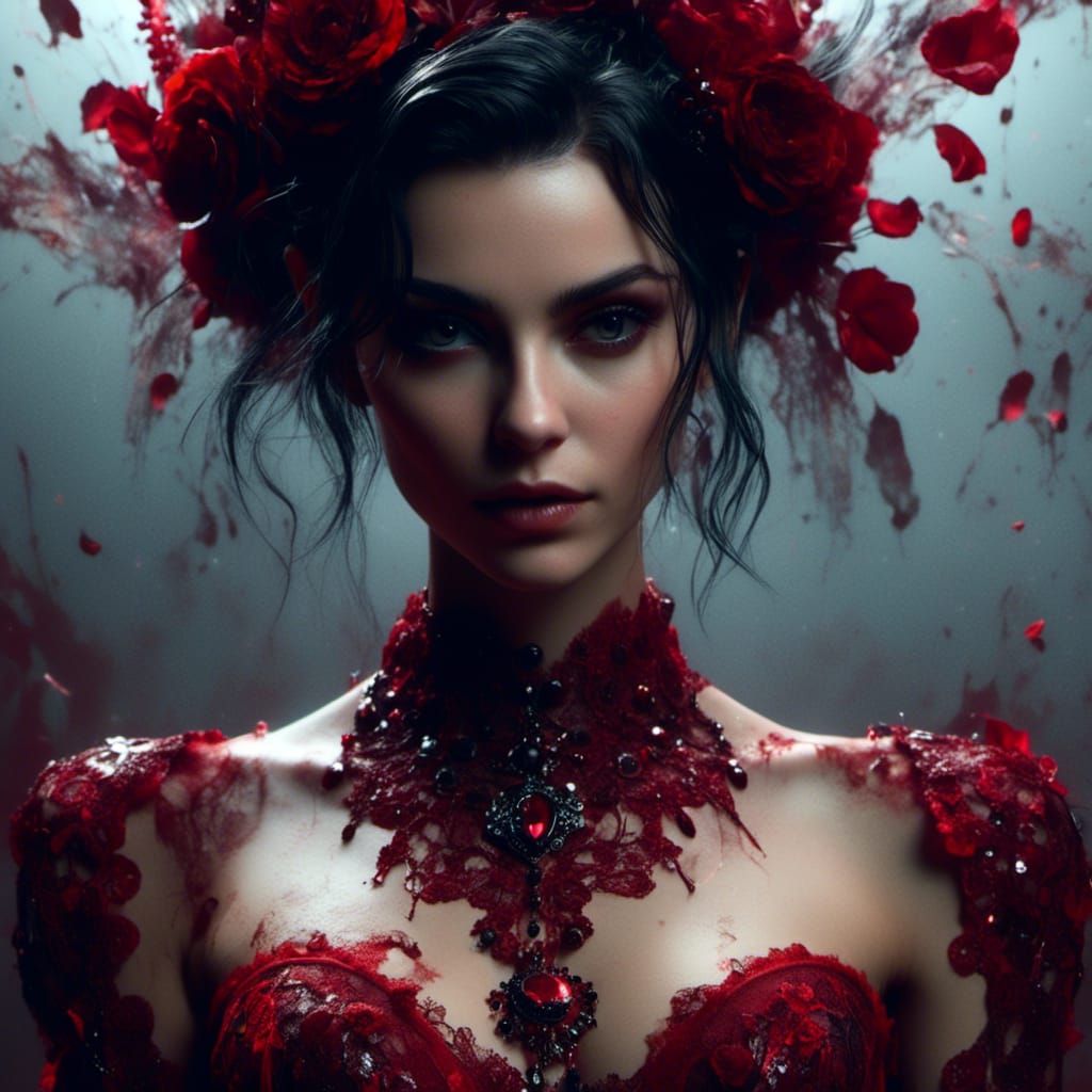 French Pixie in Latex Lingerie, Hyperreal Glamour