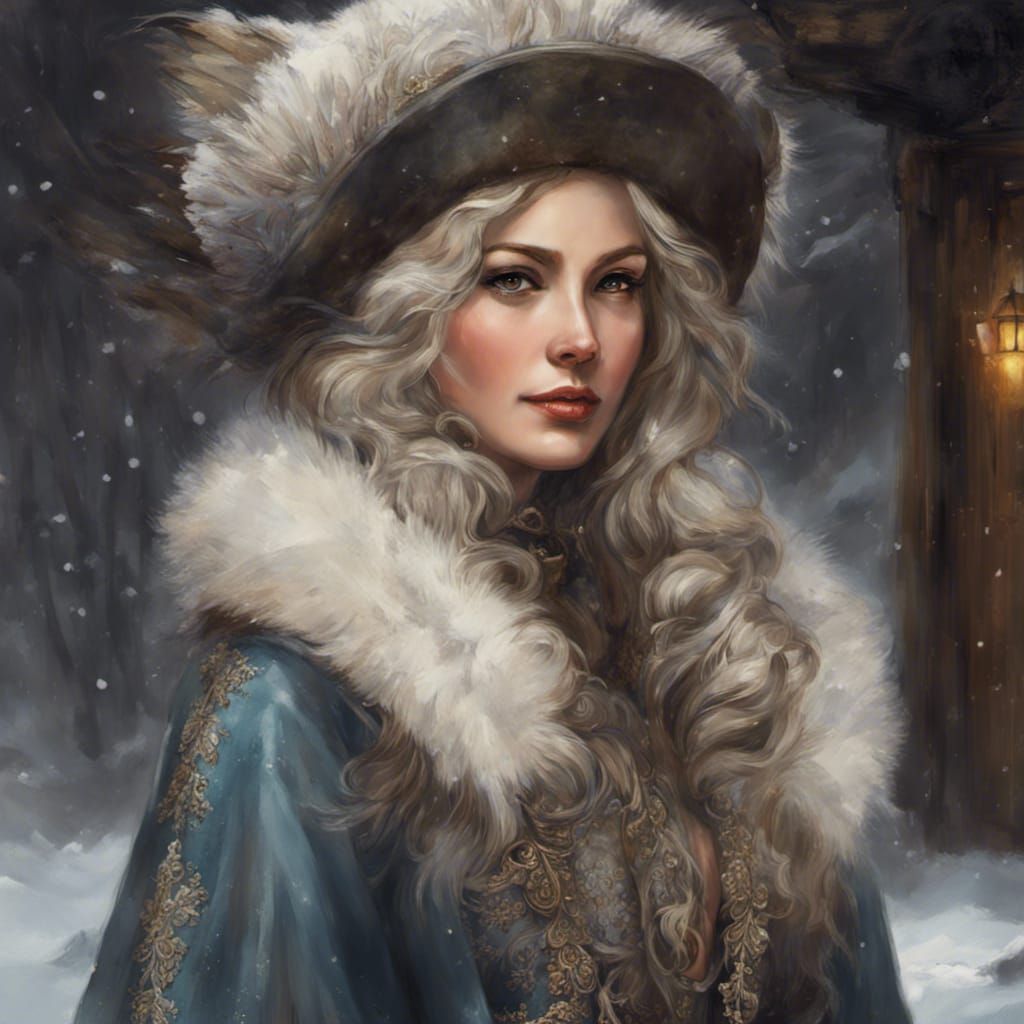 Noble Lady in Winter Coat Concept Art