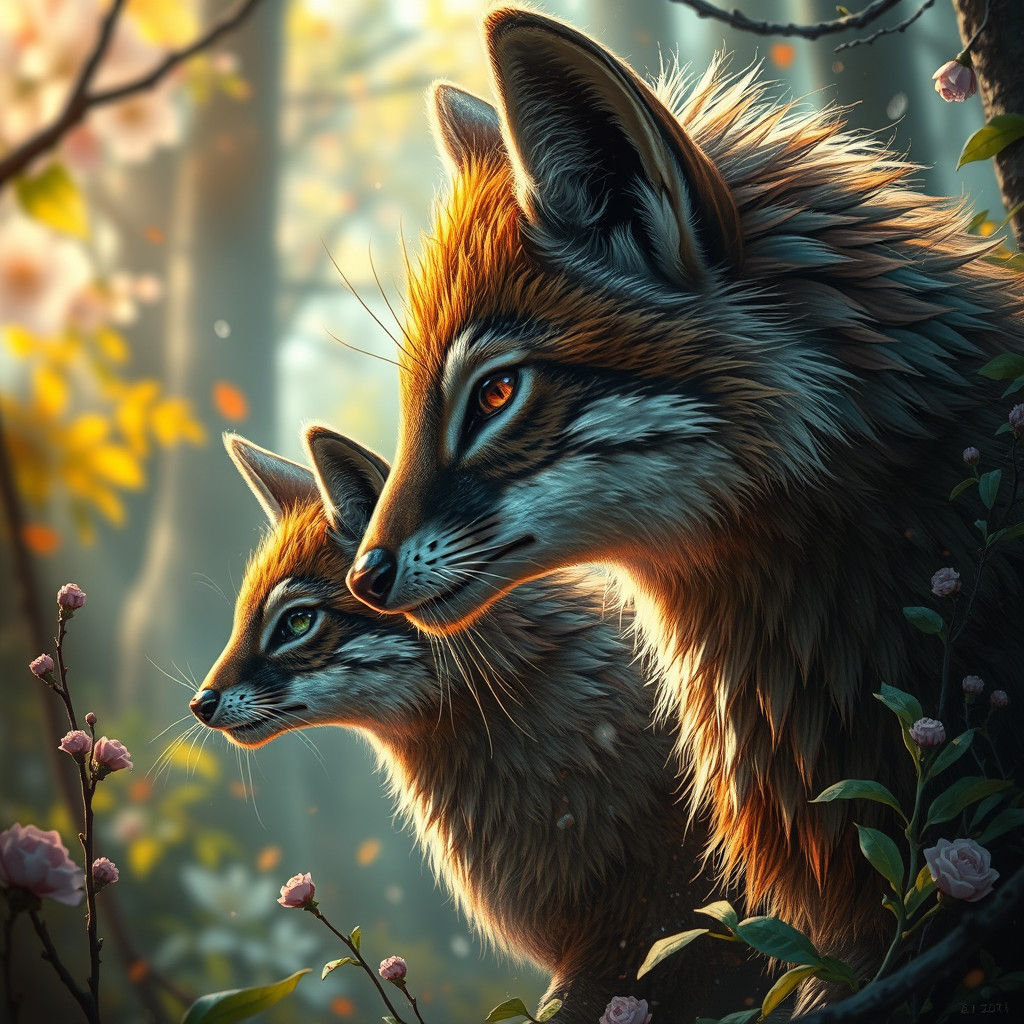 Hyperrealistic Woodland Creatures in Splash Art Style