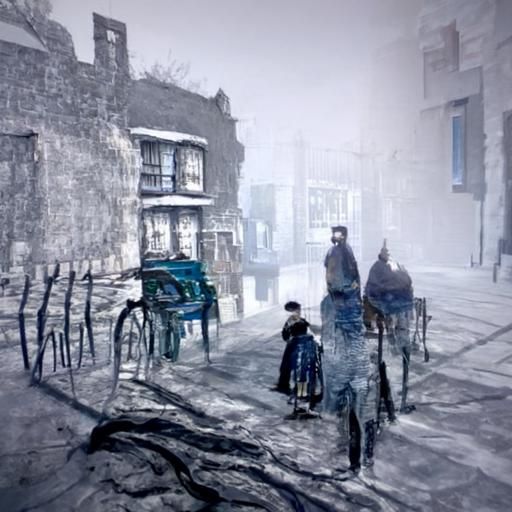 Foggy London Street in Post-Impressionist Style