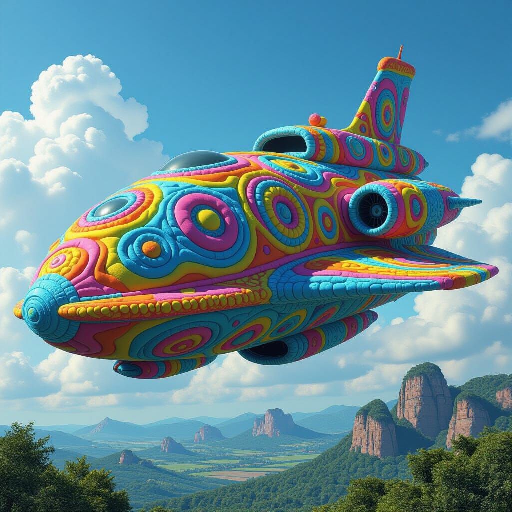 A full-size space ship built of the playdough