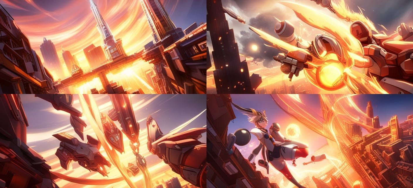 Futuristic Sci-Fi Scene in Anime Art Style