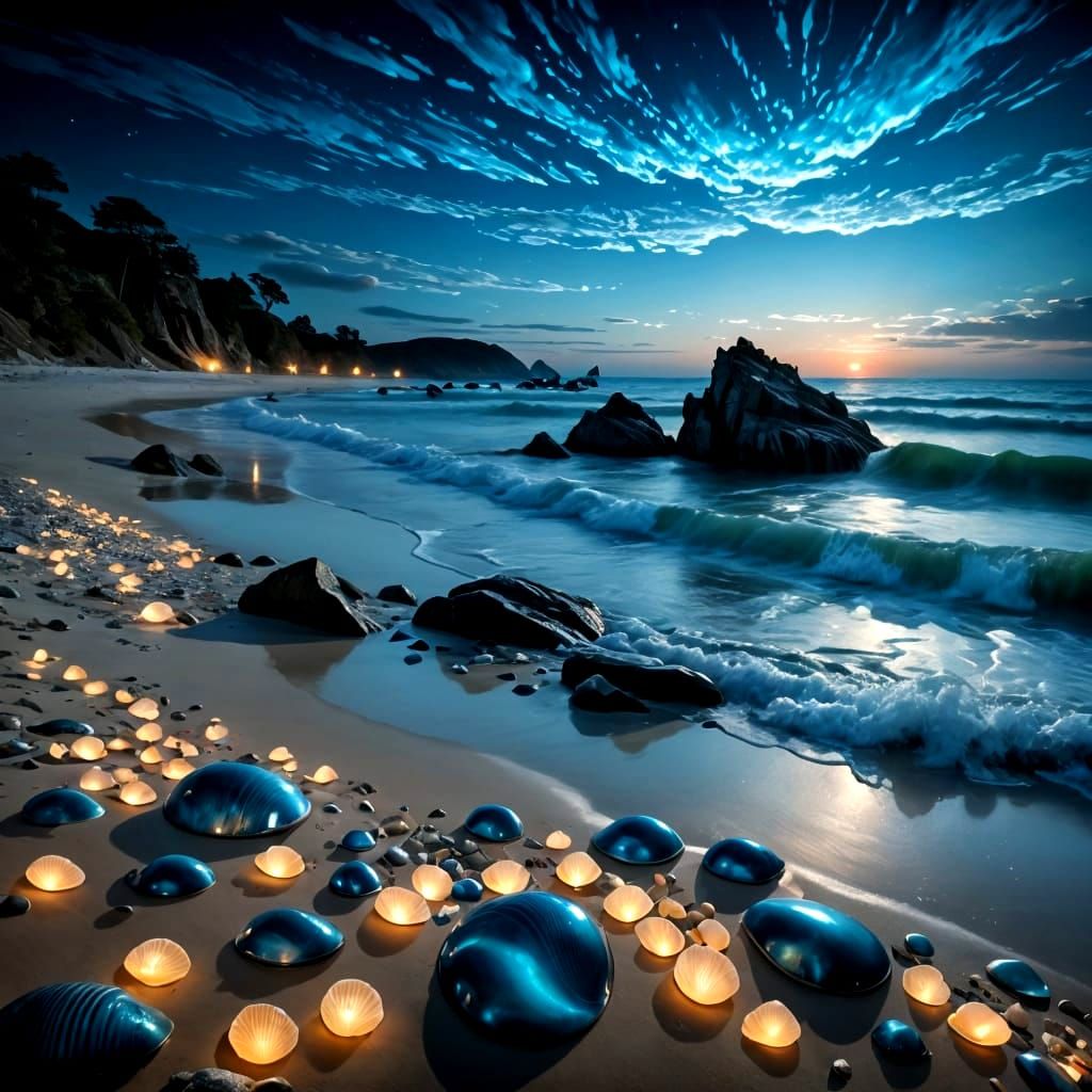 Bioluminescent Waves Light Up Dreamy Shoreline