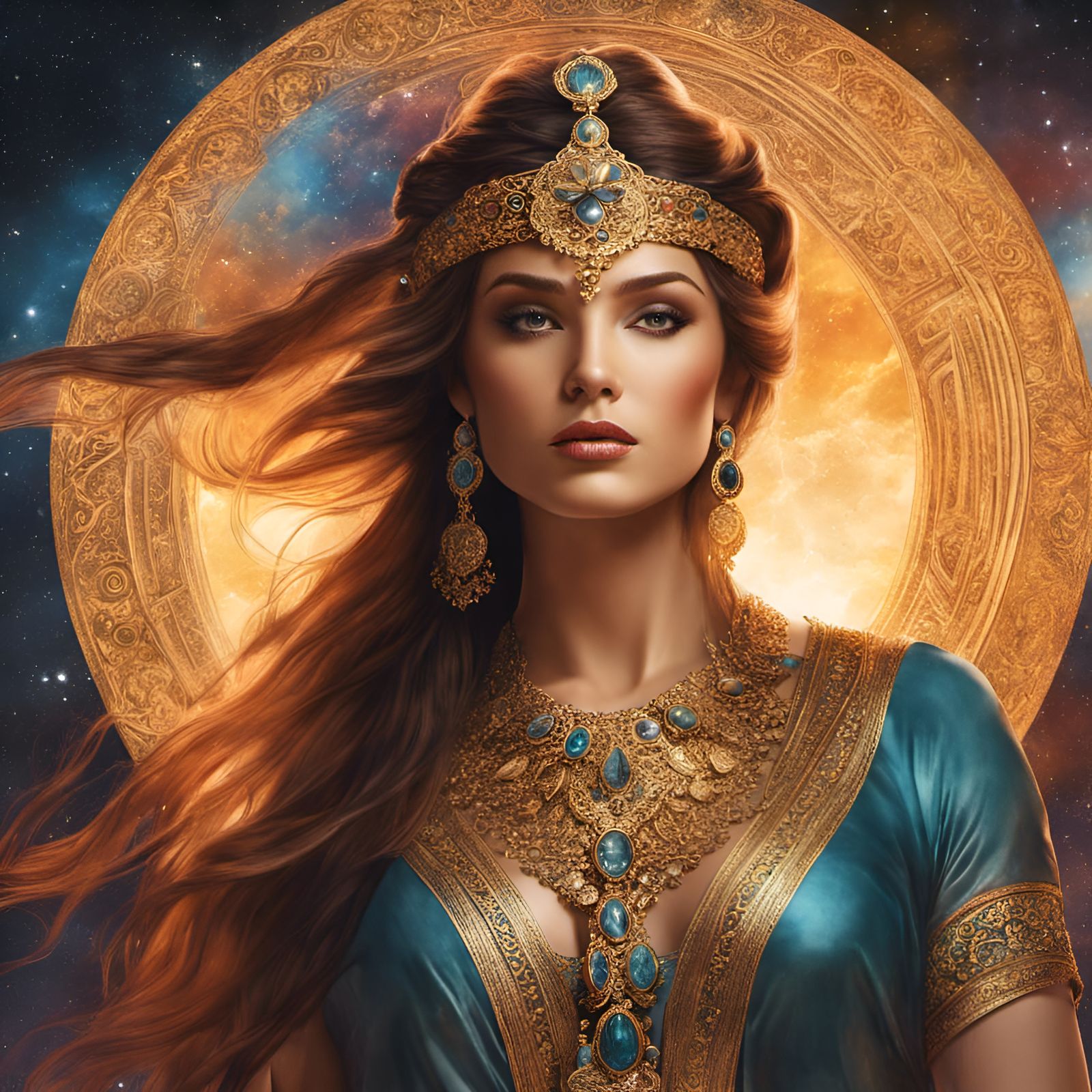 Goddess Creating the World: Watercolor Art