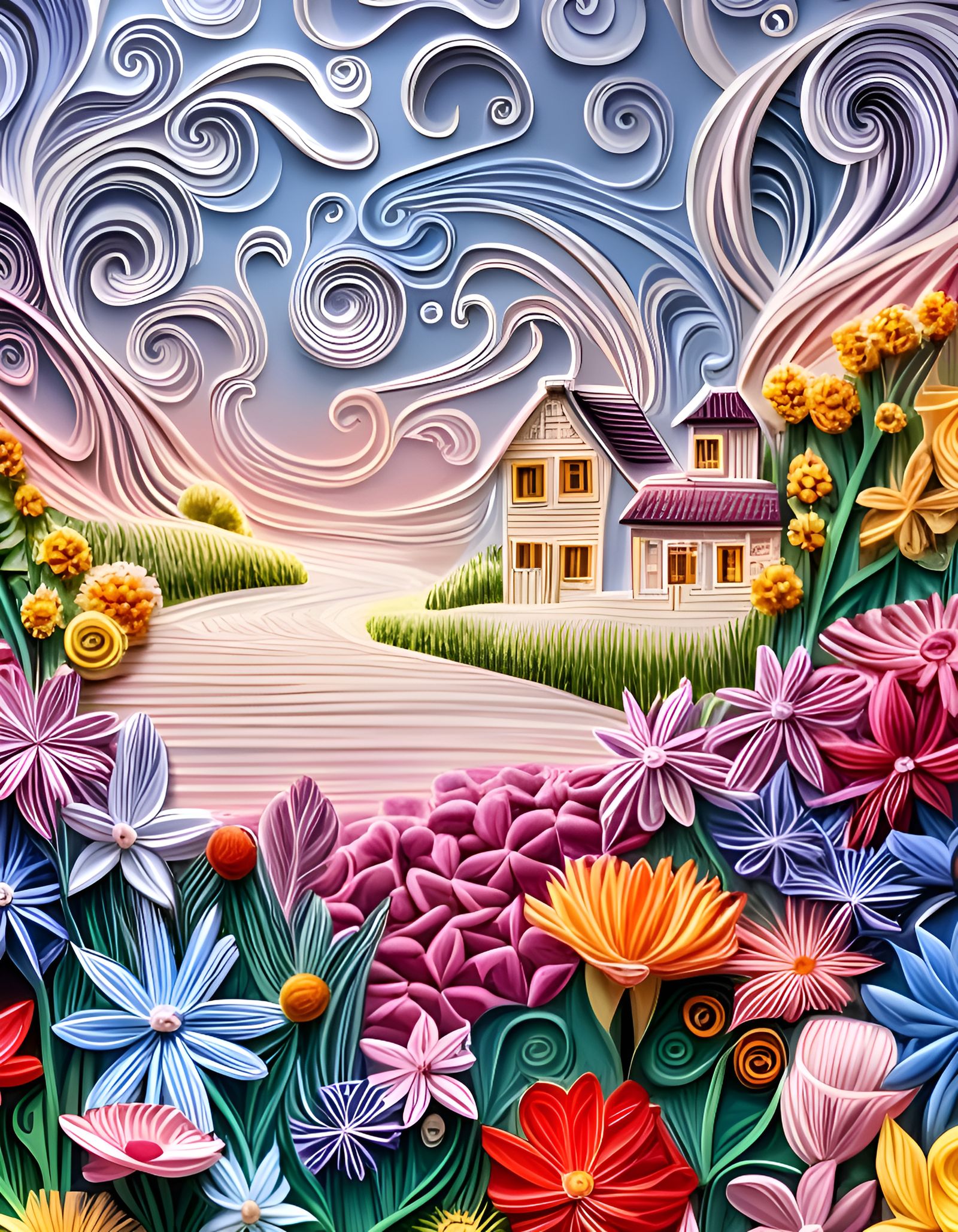 Paper quilling art
