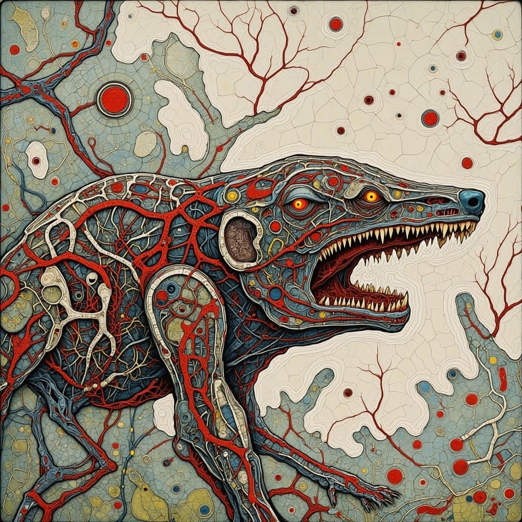 Glowing Organic Structure in Futuristic Neon Style