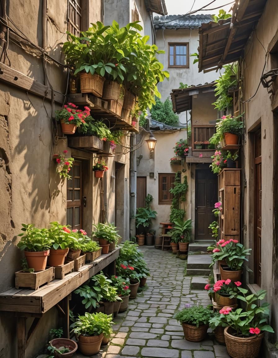 Minimalist Village House with Lush Recycled Garden