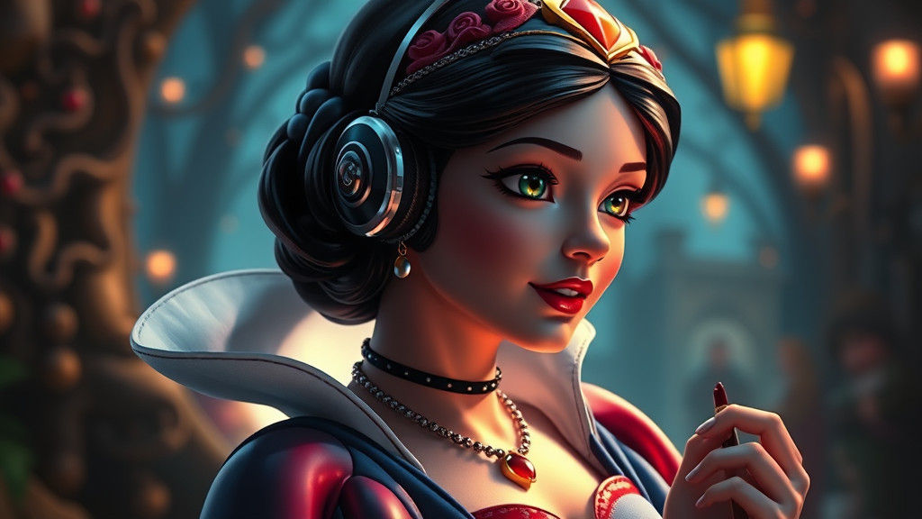 Cyberpunk Snow White in Cinematic Hyper-Realism