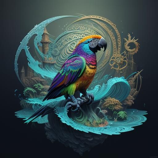 Abstract parrot art #3
