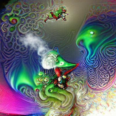 Fractal Elf and Santa Alien at North Pole