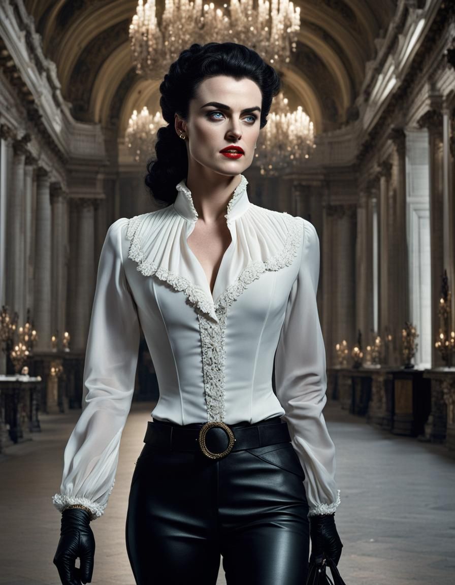 Elegant French Revolution Spy in Baroque Gown