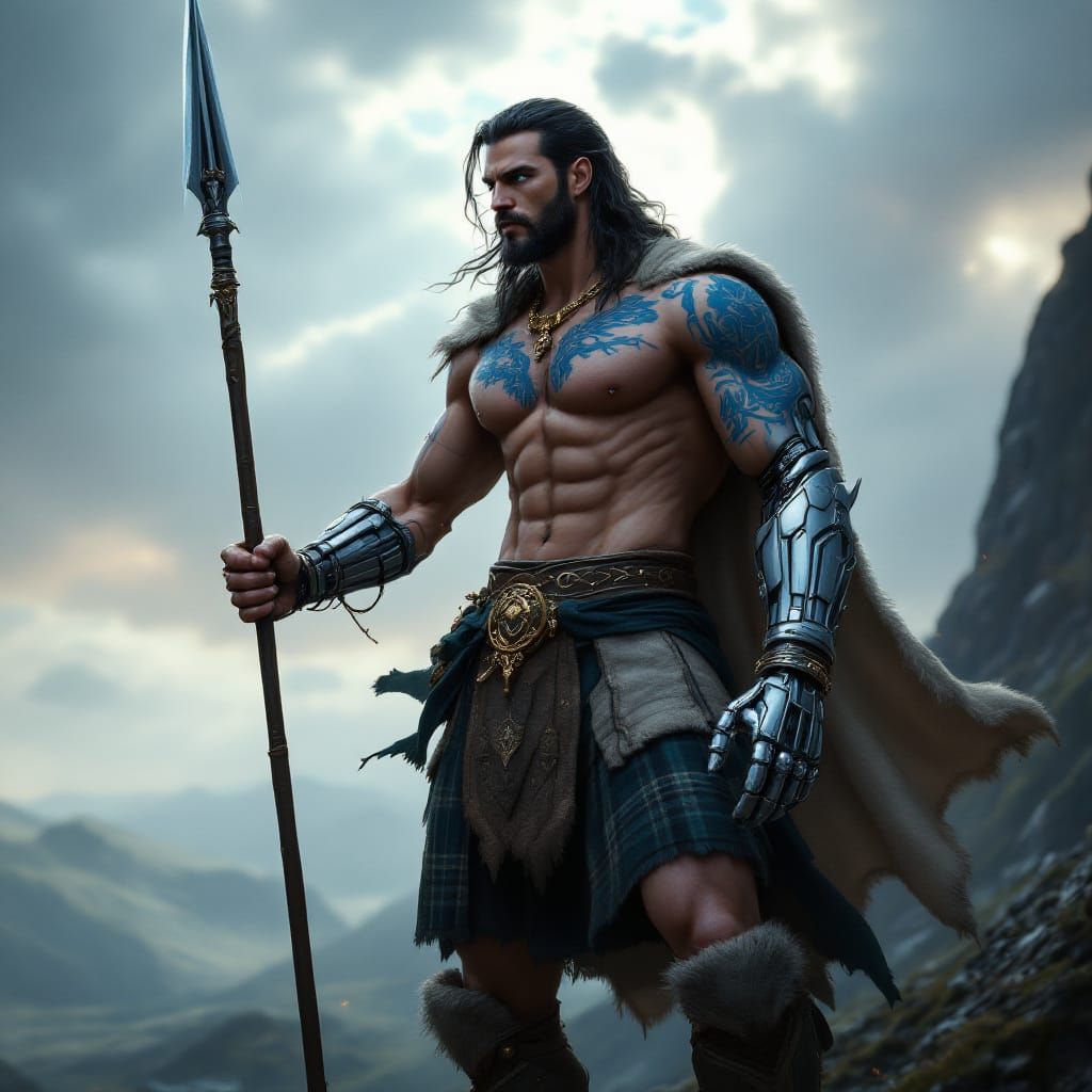 Celtic Warrior God with Silver Hand