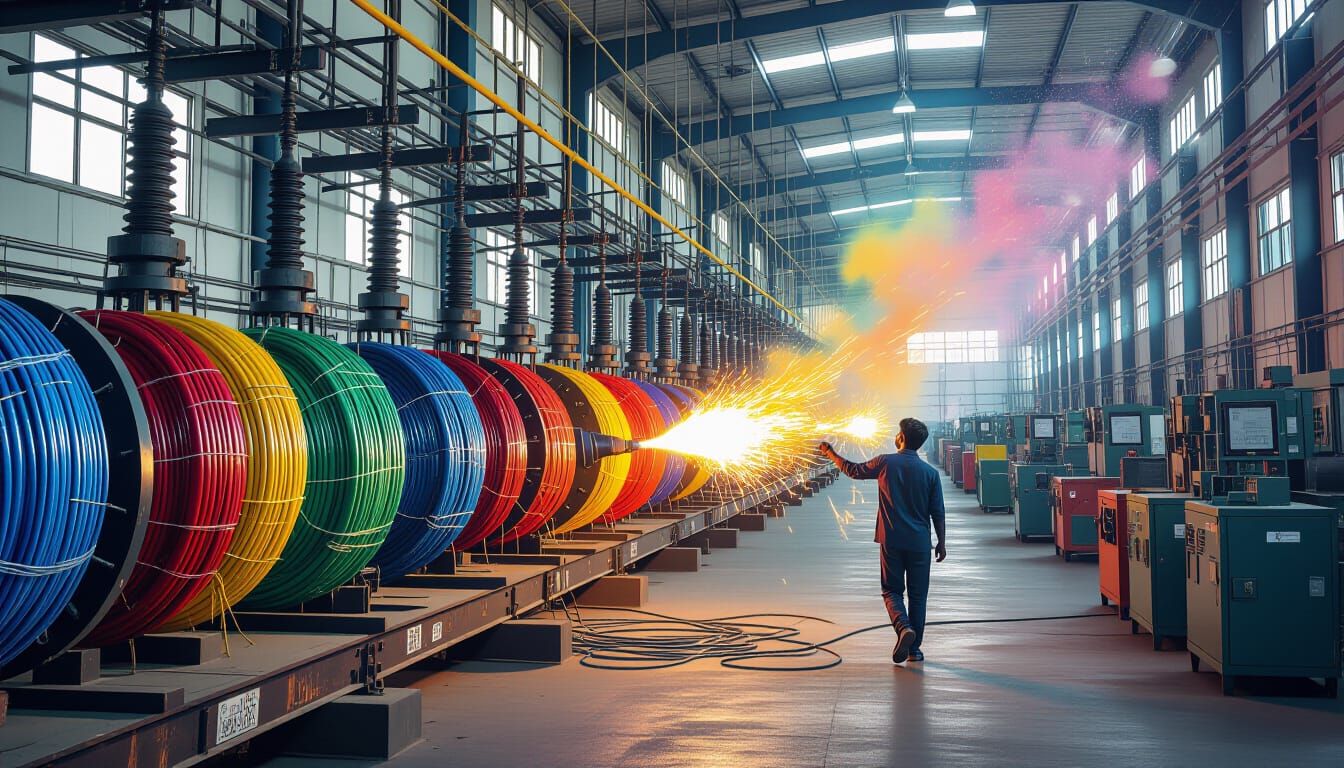 Indian Electric Wire Factory in Graffiti Art Style