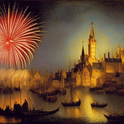 Medieval firework show