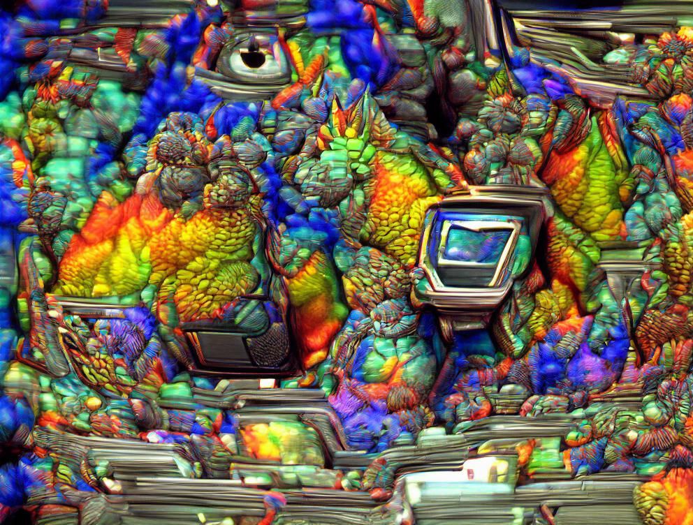 Overloaded CRT Monitor in Glitch Art Style