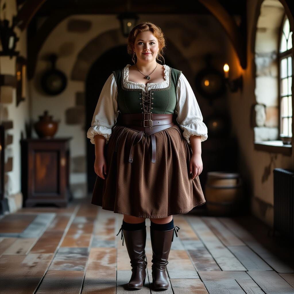 Medieval Woman in Cinematic Film Still