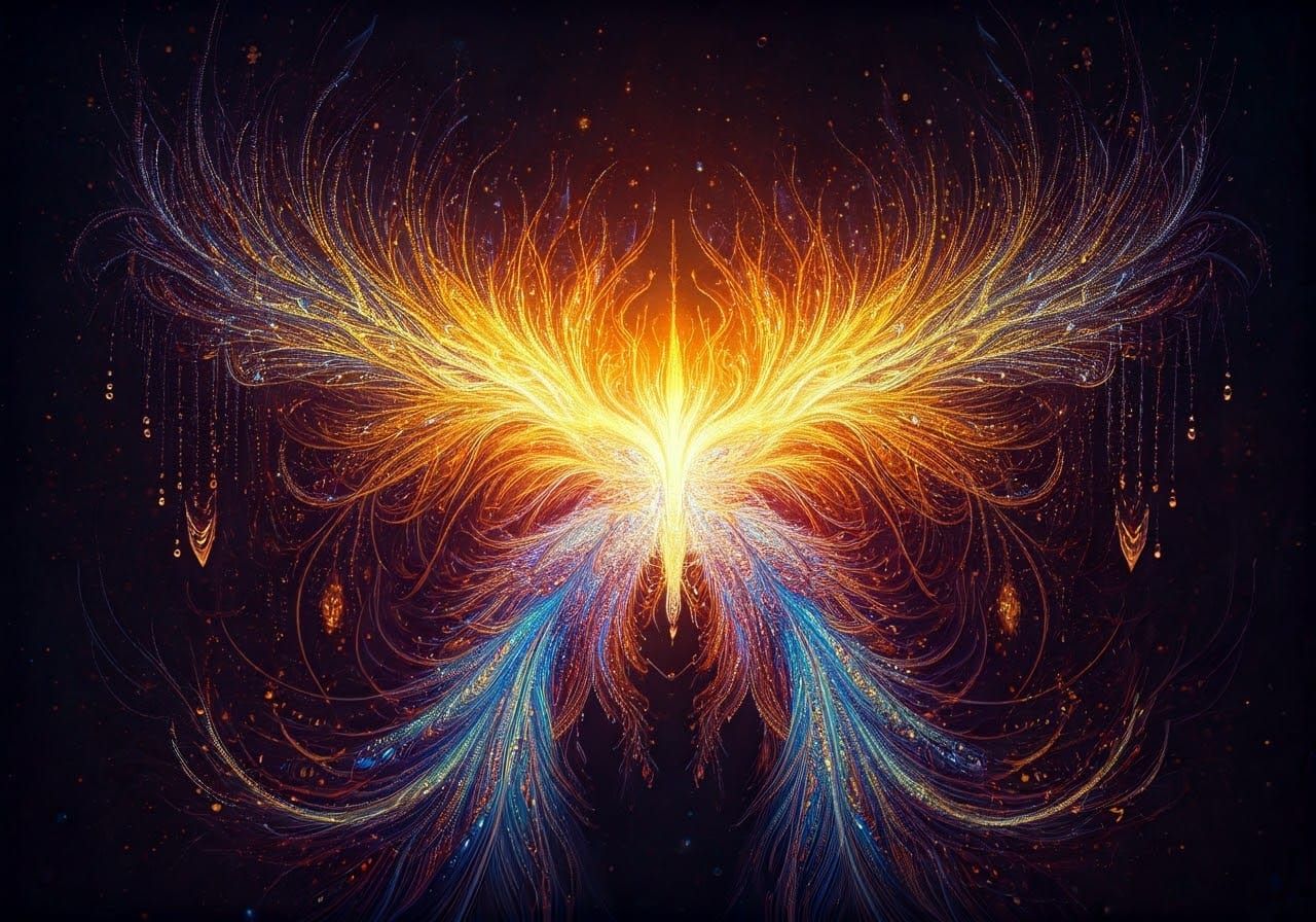 People with Majestic Horns in Surreal Landscape