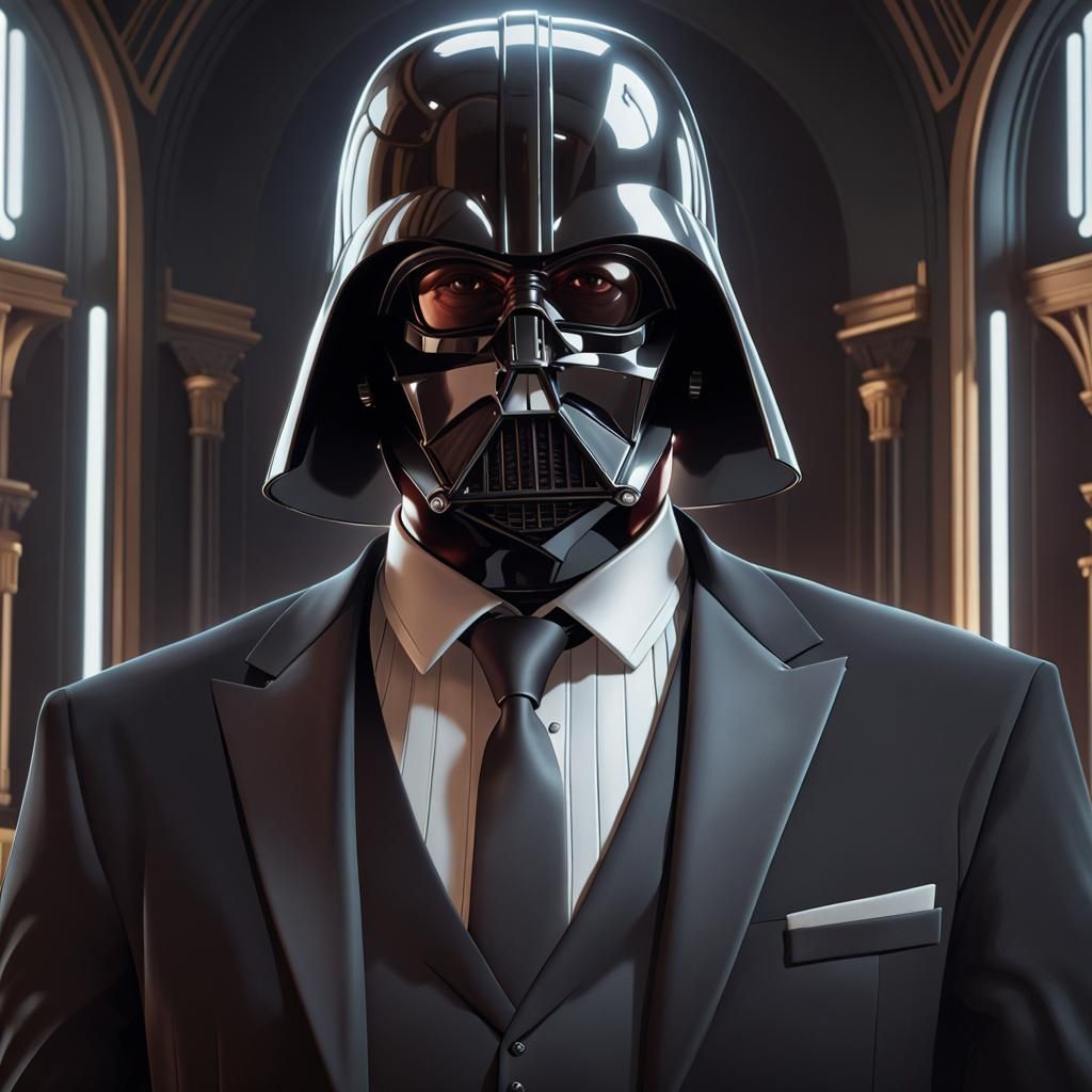 Darth Vader in Tuxedo: Hyperdetailed Portrait