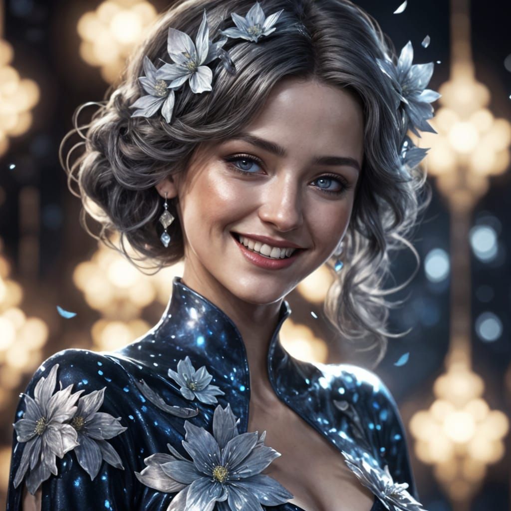 Floral Dress Dark Fantasy Concept Art in 8K