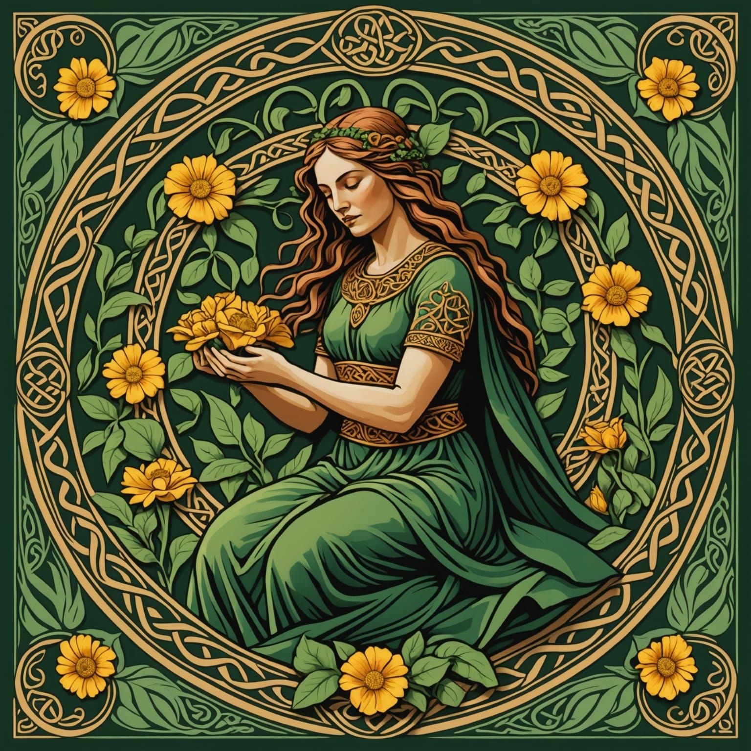 Blodeuwedd Emerges: Celtic Knotwork and Floral Transformatio...