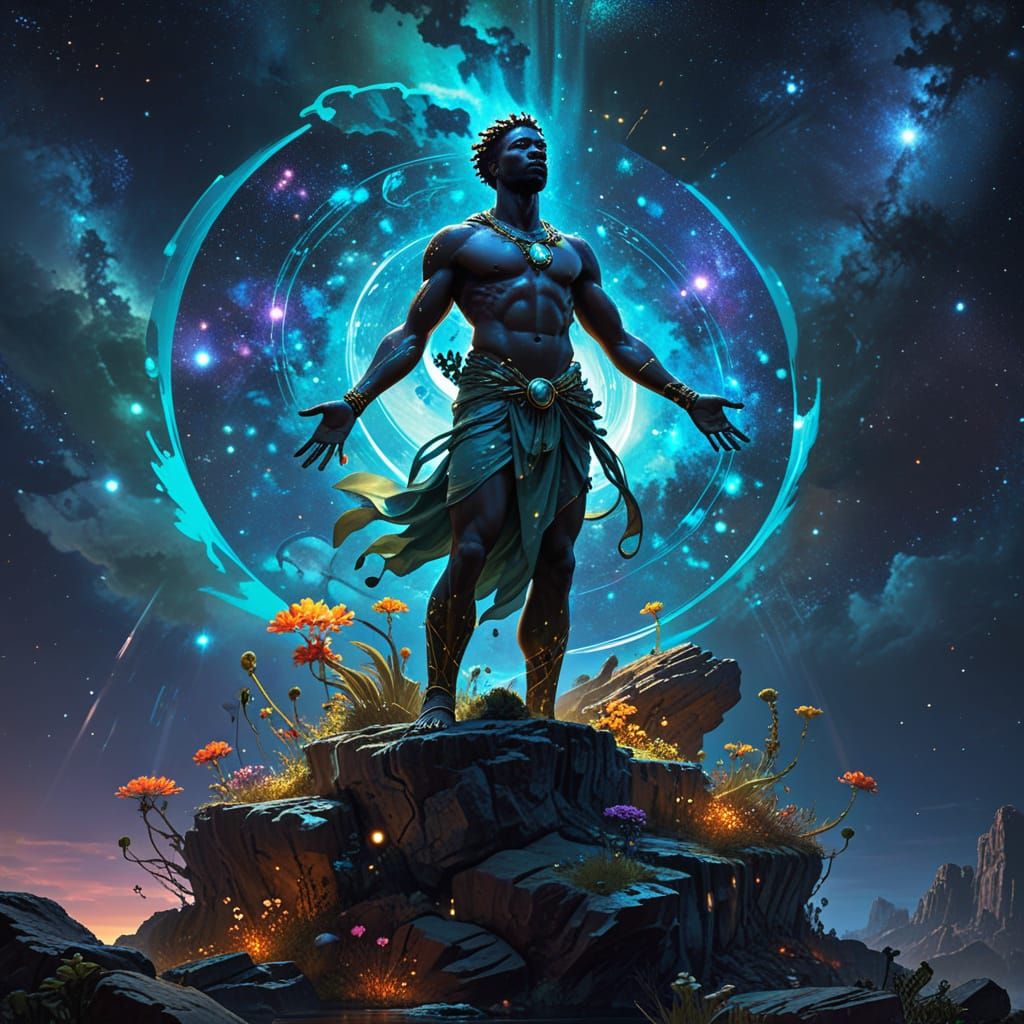 African God of Water in Sci-Fi Galaxy